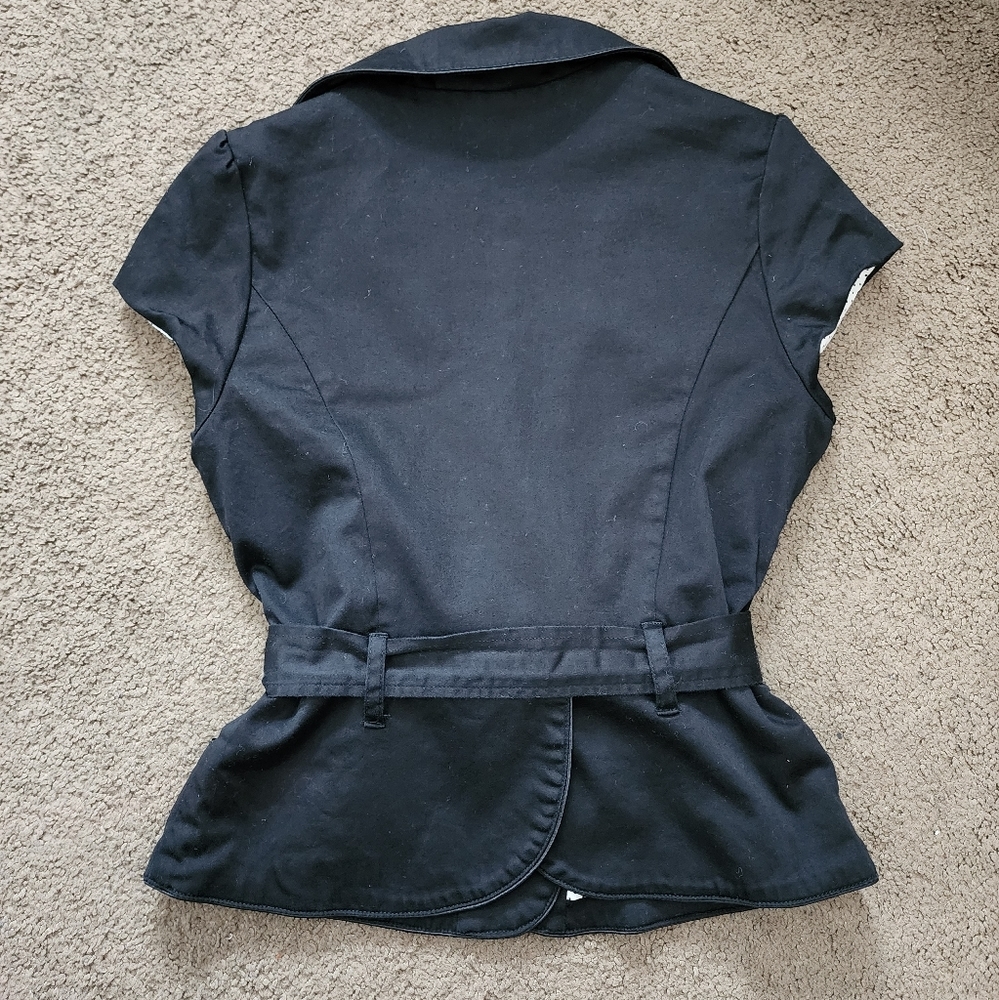 SOLD- Black Y2K Sleeveless Blazer, Women's Small - Picture 3 of 7